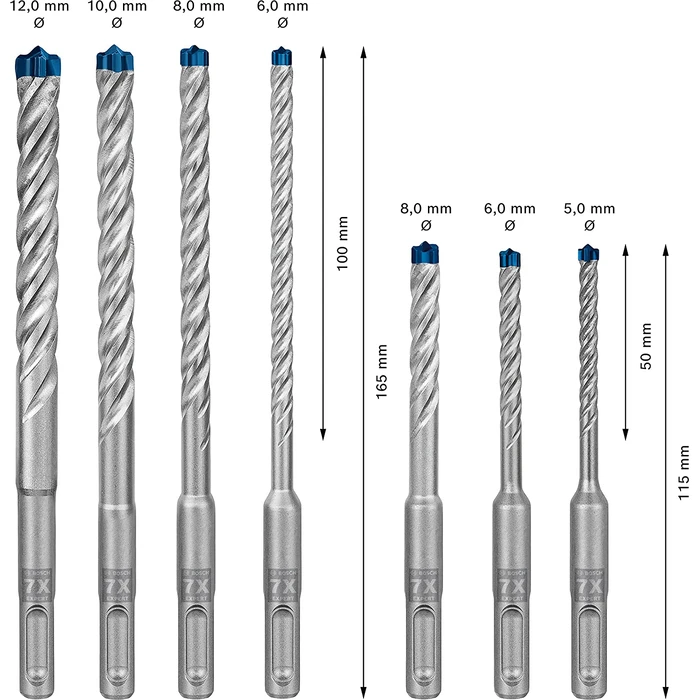 Σετ Τρυπάνια Bosch EXPERT Hammer Bits SDS plus-7X 7pcs