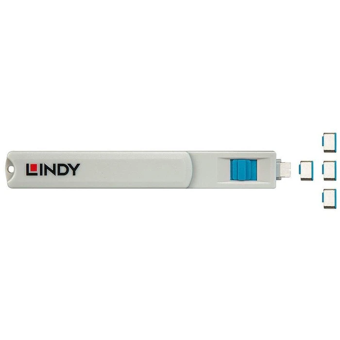 Kλειδαριά Lindy USB Type C port lock blue