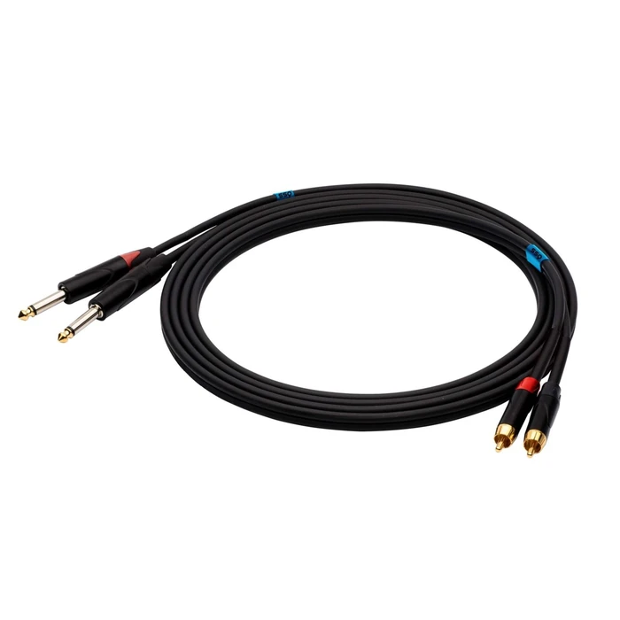 Καλώδιο Ήχου SSQ RCAJM2 SS-1428 2x RCA - 2x Jack Mono 6,3 mm 2 m Black