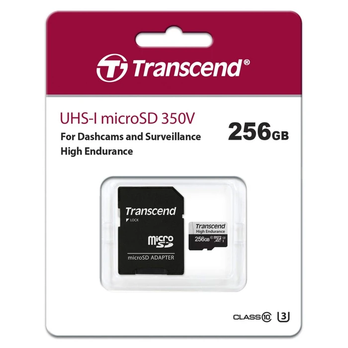 Κάρτα Μνήμης microSDXC 256GB Transcend 350V Class 10 UHS-I U1
