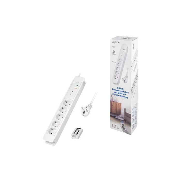 Πολύπριζο Logilink 5-fach,5xCEE 7/3 m.Fernbed. 1,5m