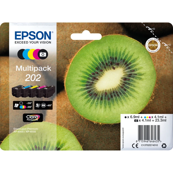 Μελάνι Epson Multipack Claria Premium T 202 BK/PB/C/M/Y T 02E7