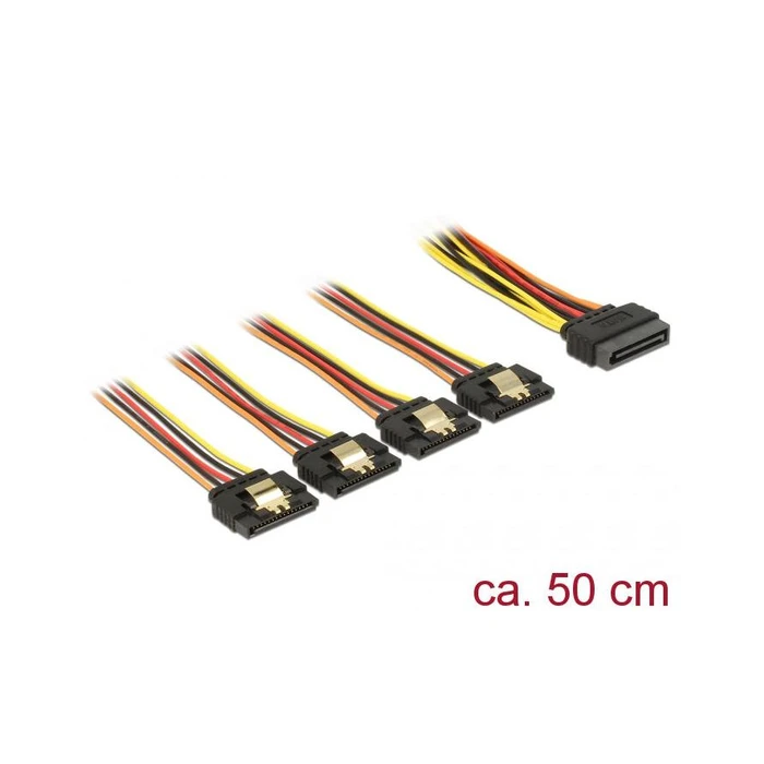 Καλώδιο Delock 4x 15Pin SATA -> 2x 15Pin SATA M/F 50cm