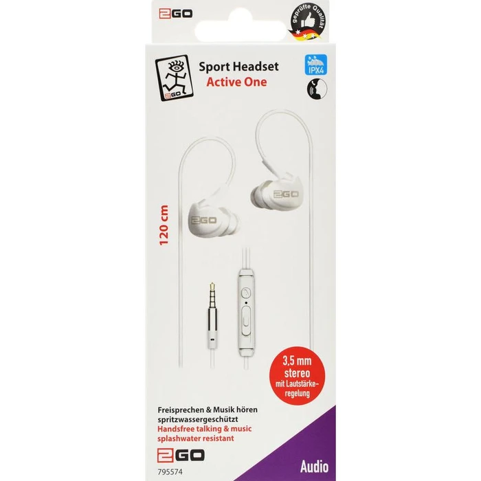 Handsfree Ακουστικά 2GO In-Ear Sport-Headset "Active 1" White