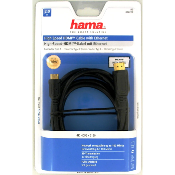Καλώδιο HDMI Hama High Speed - mini HDMI Ethernet 2 m