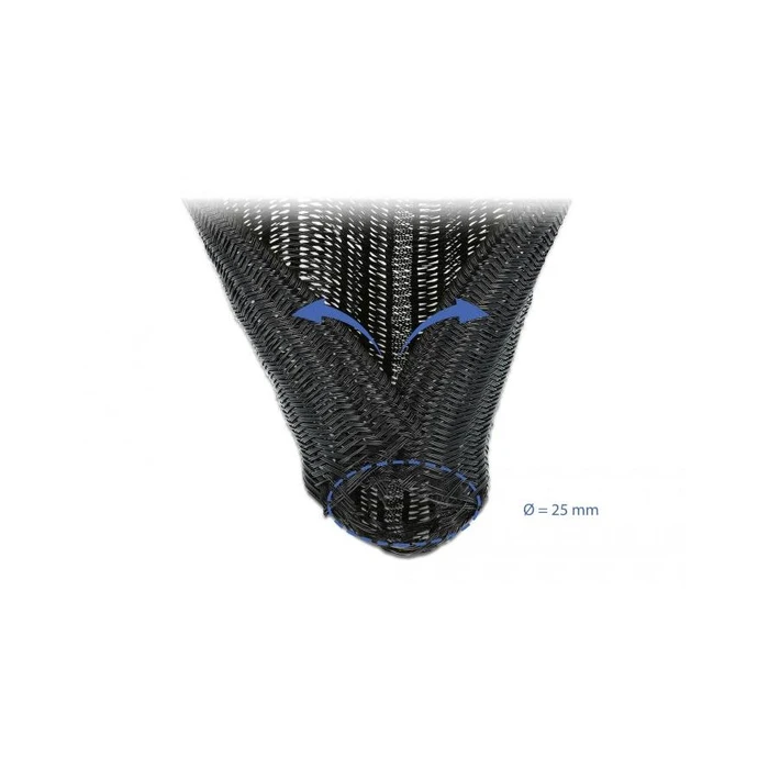Οργανωτής Καλωδίων Delock braided hose self-closing 10m x 25mm black