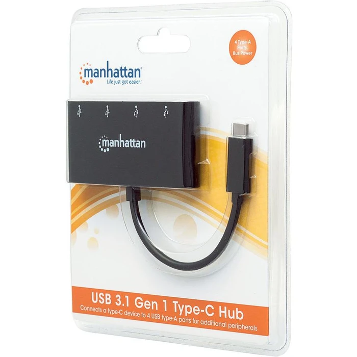 USB Hub Manhattan 3.1 Gen1 TypC-Hub 4 USB A-Ports