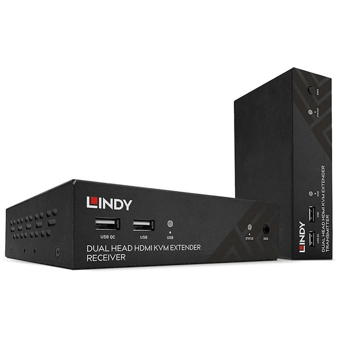KVM Switch Lindy 100m Cat.6 Dual Head HDMI, USB & RS232 Extender