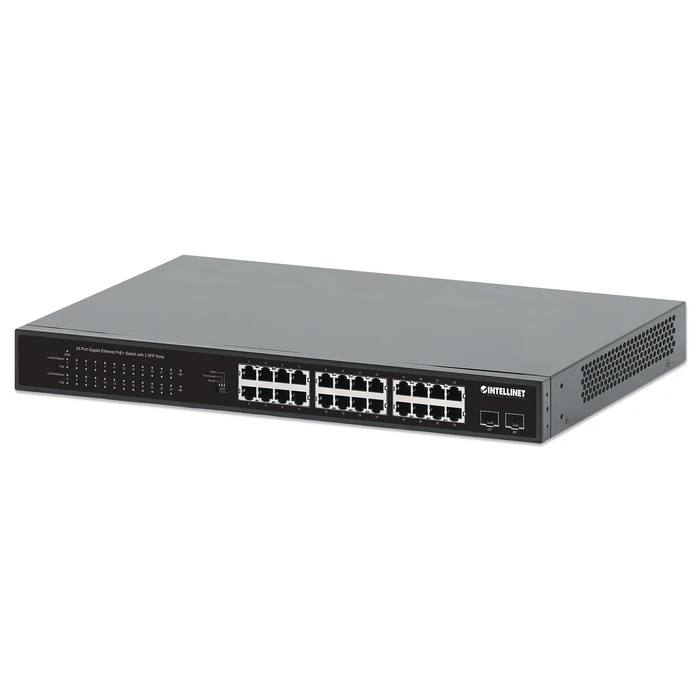 Network Switch Intellinet 24Port Gigabit PoE+ 2x1G SFP 370 W