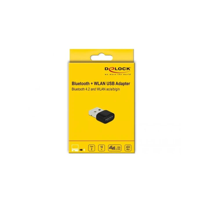 Αντάπτορας USB Delock BT 4.2 +Dualband WLAN ac/a/b/g/n 433 Mbps USB