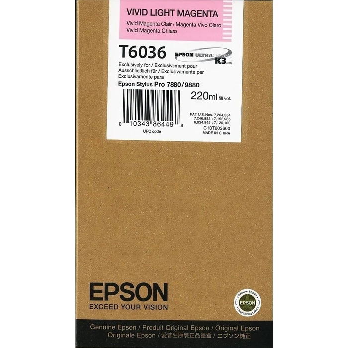 Μελάνι Epson vivid light magenta T 603 220 ml T 6036