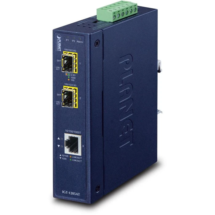 Converter Planet IP30 10/100/1000T to 2-Port 100/1000X SFP Gbit Conv.