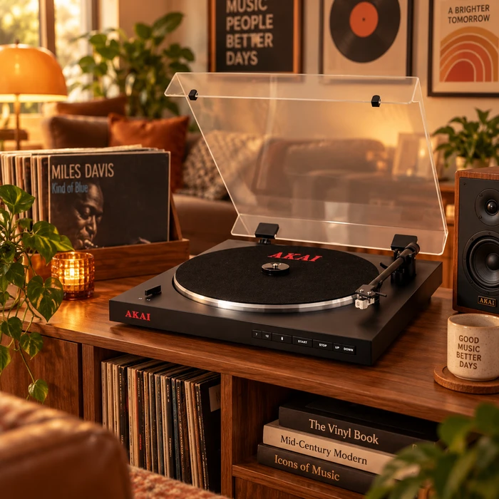AKAI TTA-100 Fully Automatic Stereo Turntable with Bluetooth (Black)