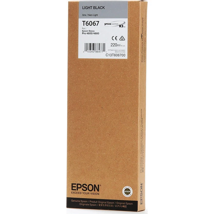 Μελάνι Epson light black T 606 220 ml T 6067