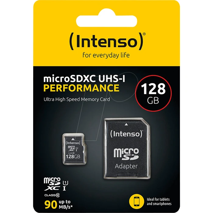 Κάρτα Μνήμης microSDXC 128GB Intenso Class 10 UHS-I U1 Performance