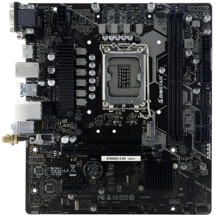 Motherboard Biostar B760MX2-E D4 (B760,S1700,mATX,Intel)