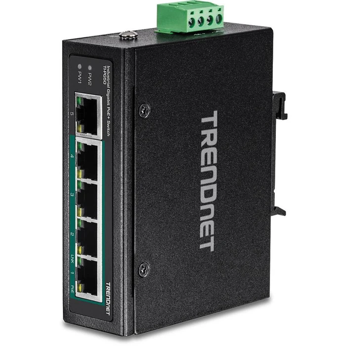 Network Switch TRENDnet Industrie 5 Port Fast Eth. PoE+ L2 DIN-Rai