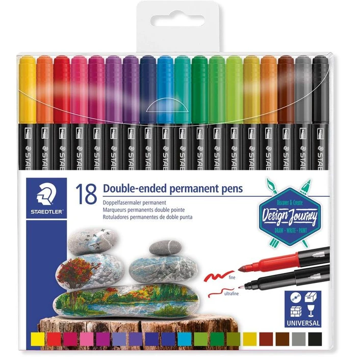 Μαρκαδόροι Staedtler fiber pen D.tip permanent 18ST