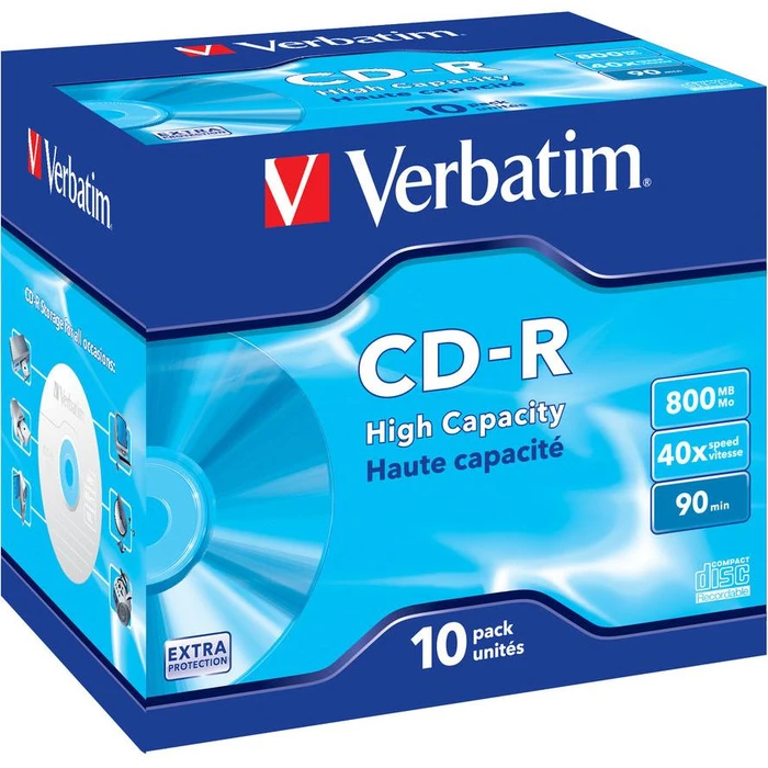 CD-R Verbatim 800MB 10pcs Pack 40x JewelCase extra protec retail
