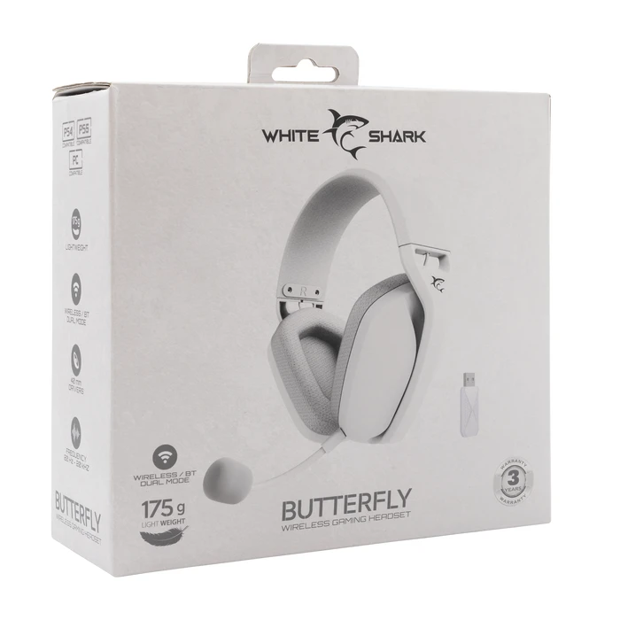 Gaming Headset White Shark Wireless/BT Gaming WGH-2442 BUTTERFLY White