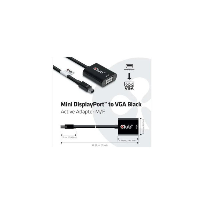 Αντάπτορας MiniDisplayport Club3D > VGA active M/F black polybag