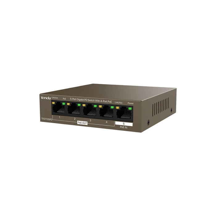 Network Switch Tenda 5-PORT GIGABIT PD with 4-PORT PoE