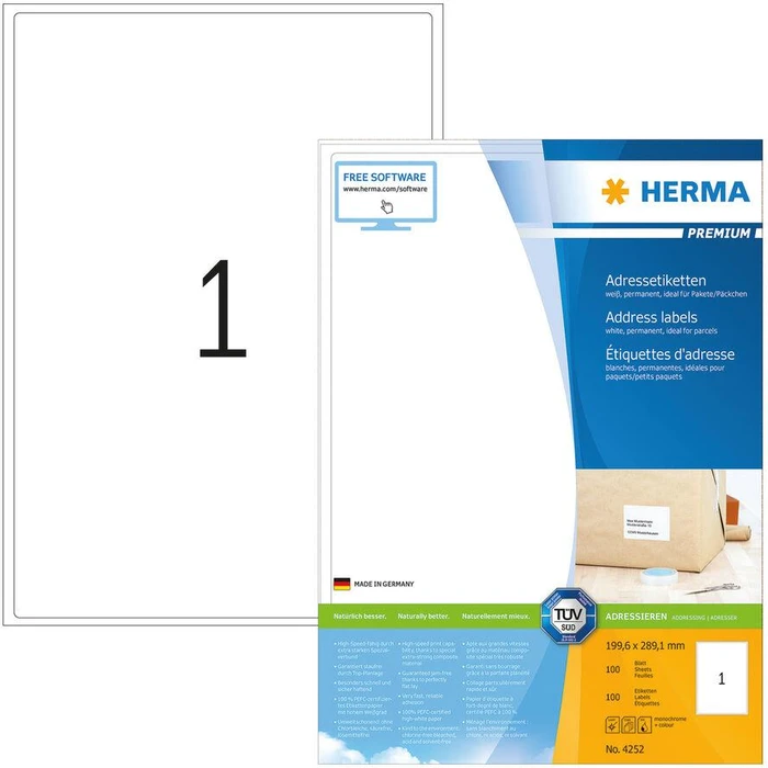 Ετικέτες Herma address labels A4 White 199,6x289,1 mm 100 pcs