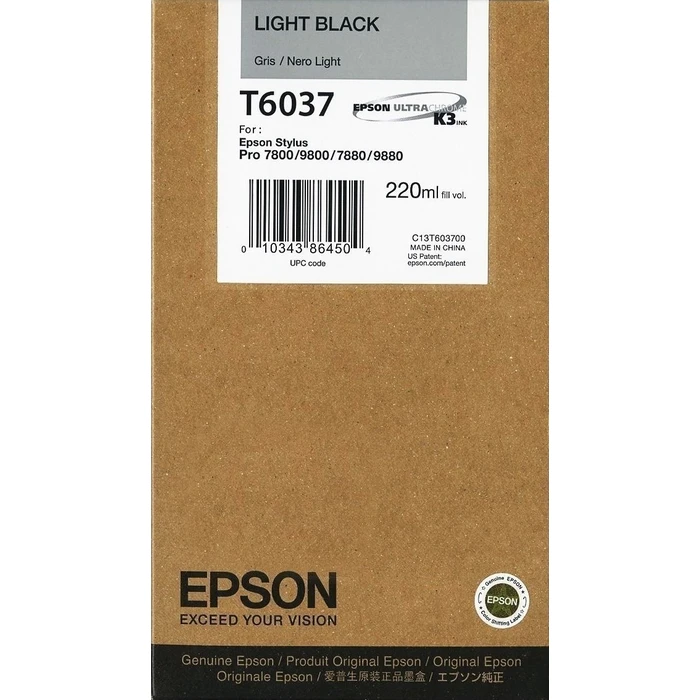 Μελάνι Epson light black T 603 220 ml T 6037
