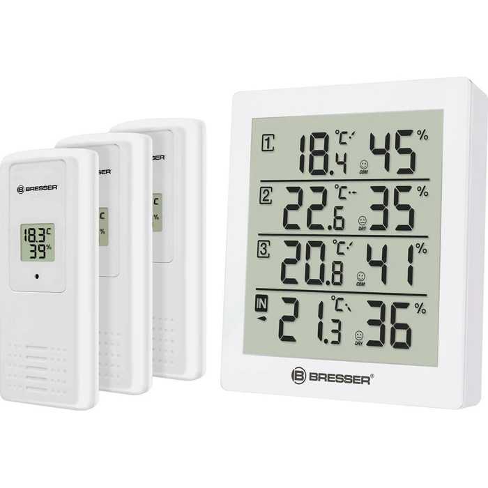 Θερμόμετρο - Υγρασιόμετρο Bresser Temeo Hygro Quadro white
