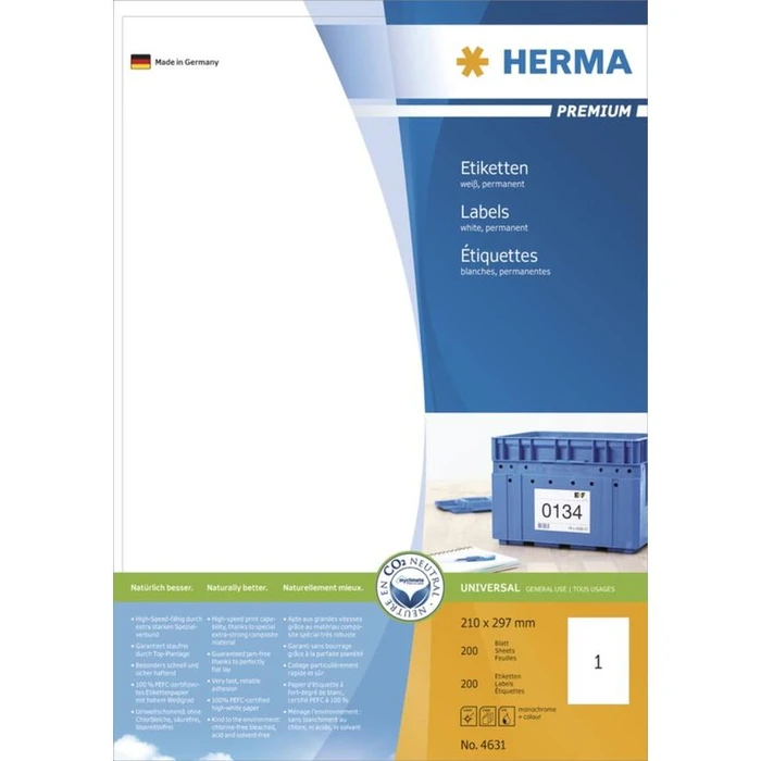 Ετικέτες Herma labels Premium A4 White 210x297 mm 200 pcs