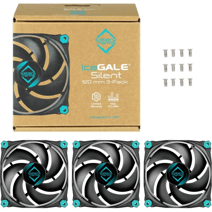 Case Fan 12cm Iceberg Thermal IceGALE Silent - Black (3-pack)