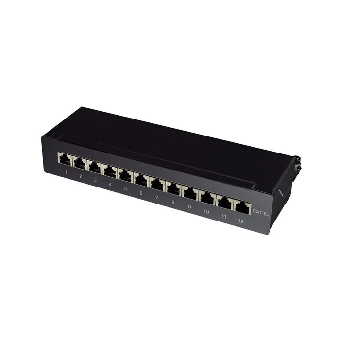 Patch Panel Logilink Tisch/Wand Cat.6A STP 12 Ports, Black