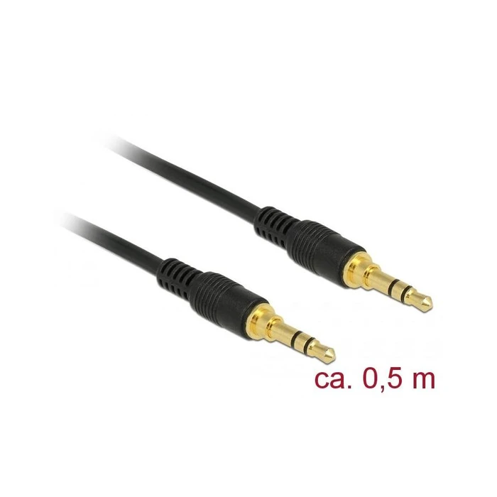 Καλώδιο Ήχου Delock 3.5mm 3Pin M > M 0.5m Black