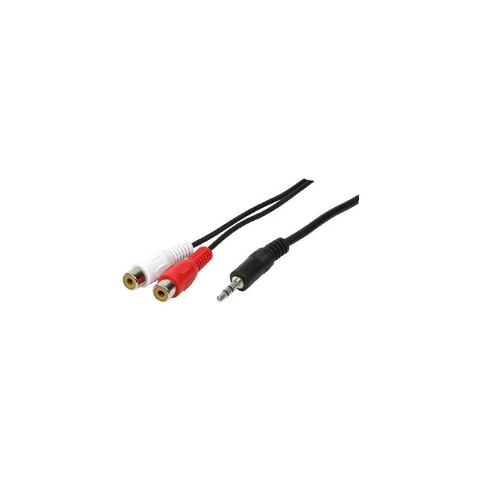 Καλώδιο RCA Logilink 1x 3,5mm -> 2x Cinch M/F 0.20m bk