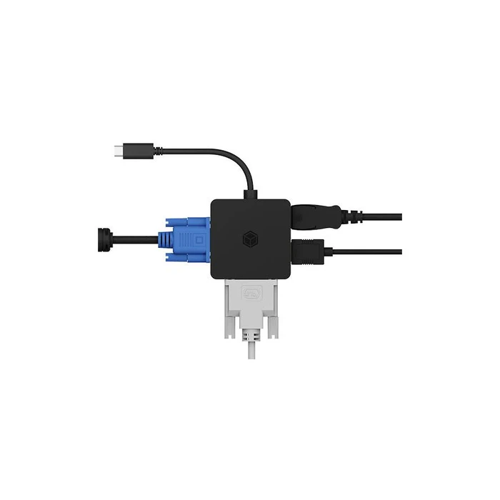 Docking Station IcyBox 4in1 Video USB-C -> VGA/HDMI/DVI-D
