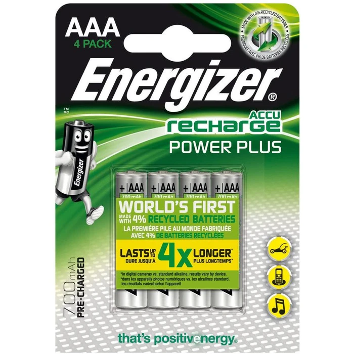 Επαναφορτιζόμενες Μπαταρίες Energizer -AAA HR03 Micro 700mAh 4St.