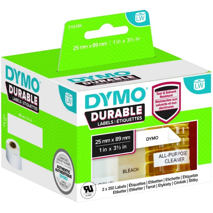 Ετικέτες για Εκτυπωτή Ετικετών Dymo 25x89mm 2x 350St White permanent