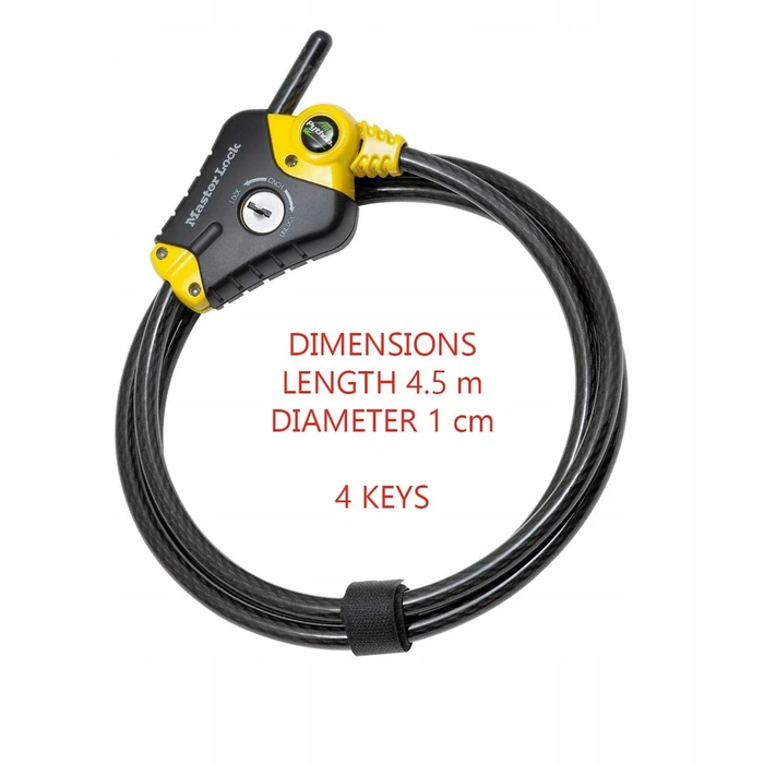 Κλειδαριά Ποδηλάτου Master Lock adjustable Phyton Cable Lock 10mm 8420EURD