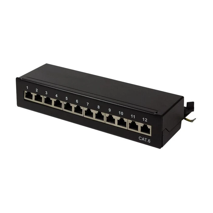 Patch Panel Logilink Tisch/Wand Cat.6 STP 12 Ports, Black