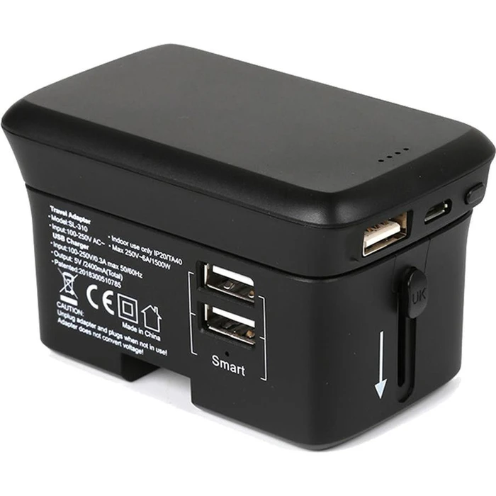Φορτιστής Πρίζας RealPower TravelCharge-4k Black