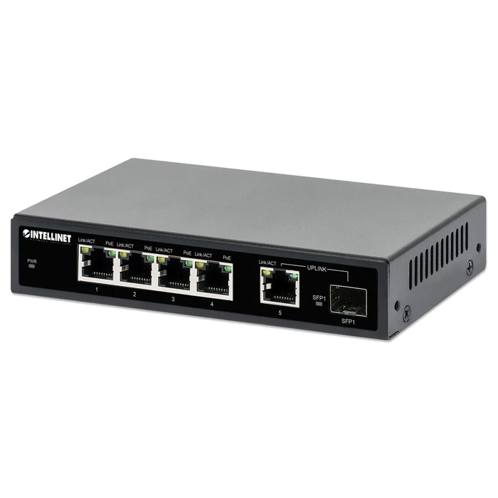 Network Switch Intellinet 5-Port Gigabit PoE+ 1SFP91W
