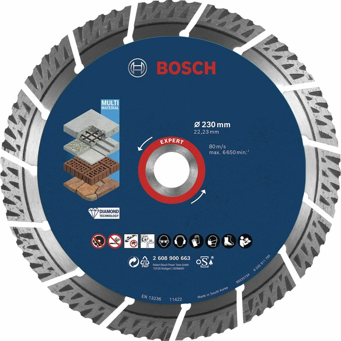 Δίσκος Κοπής Bosch EXPERT Multi Material Diamant 230x22.23x2.4x15