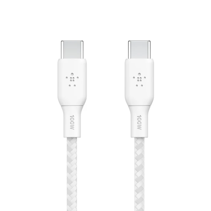 Καλώδιο USB Belkin braided USB-C/USB-C 100W 2m white CAB014bt2MWH