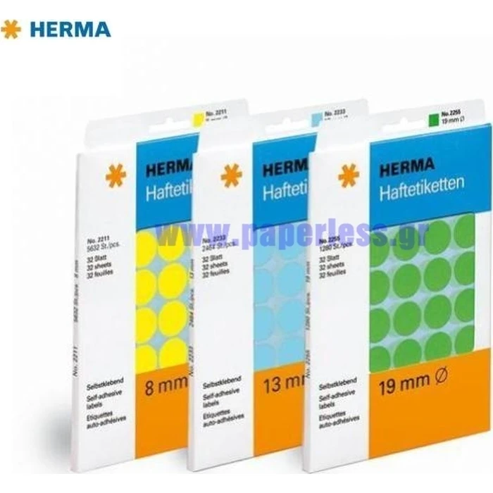 Ετικέτες Herma Verschlussetik. rund 19mm 16 Sheet, 640 items transp.2257