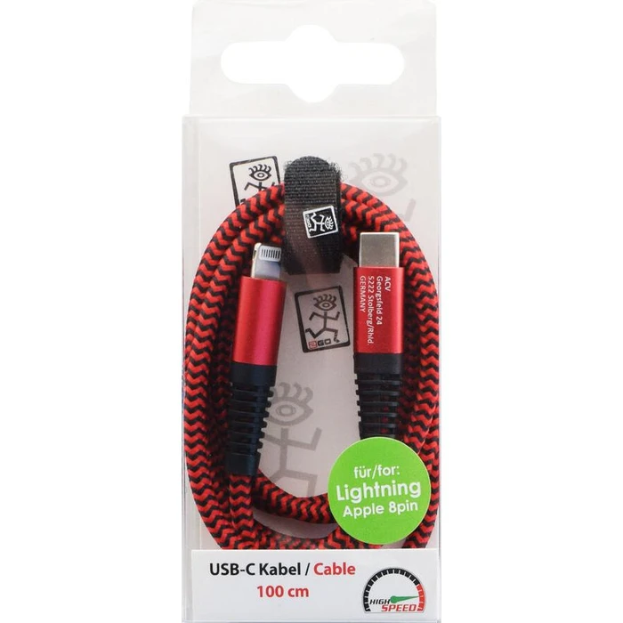 Καλώδιο USB 2GO red-100cm for Apple 8-Pin USB Type-C