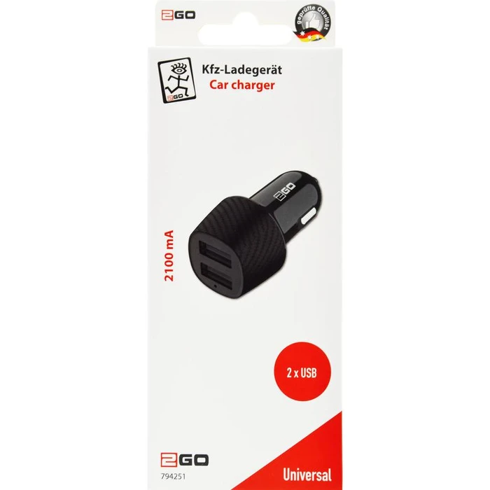 Φορτιστής Αυτοκινήτου 2GO 12V/24V - Black Universal Dual-USB