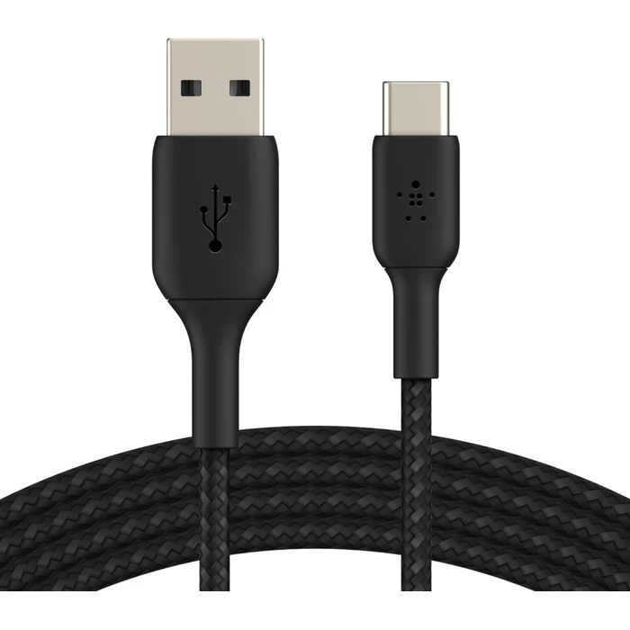 Καλώδιο USB Belkin USB-C/USB-A 2m braided, black CAB002bt2MBK