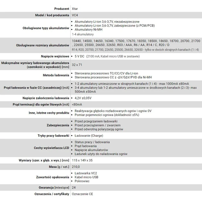 Φορτιστής Μπαταριών XTAR VC4 Household USB