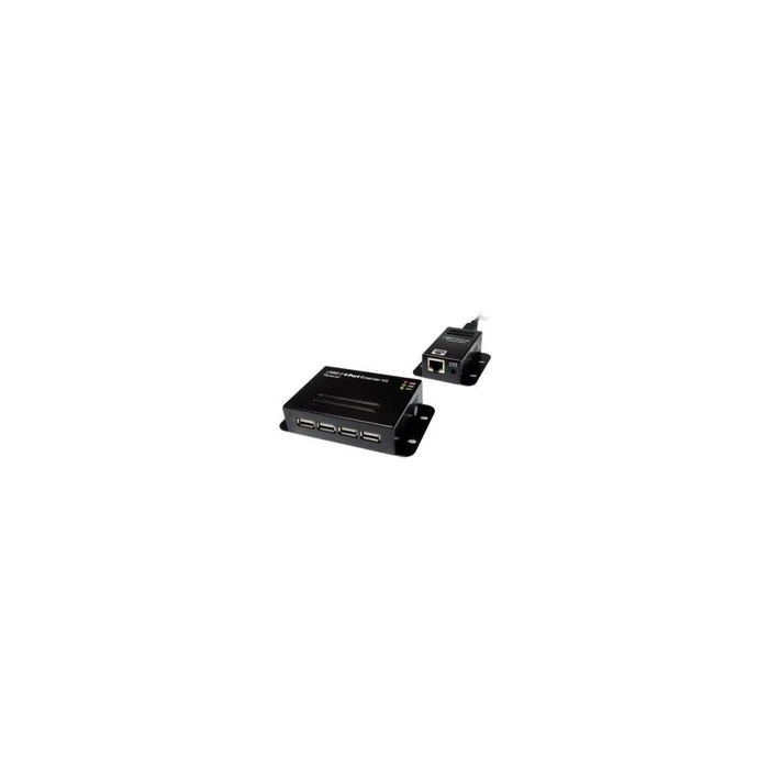 USB extender LogiLink USB 2.0 Cat.5 up to 50m with 4-port hub, POE