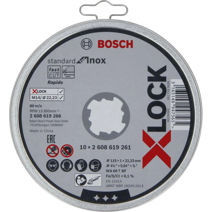 Δίσκοι Κοπής Bosch X-LOCK Cutting Disc Set Inox 10x115x1mm